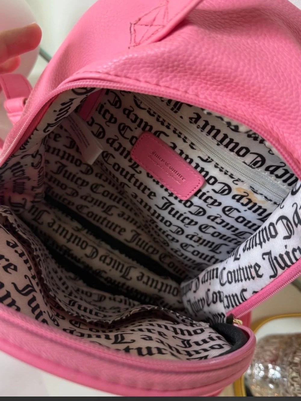Juicy Couture Hot Pink Mini Backpack with Gold Hardware